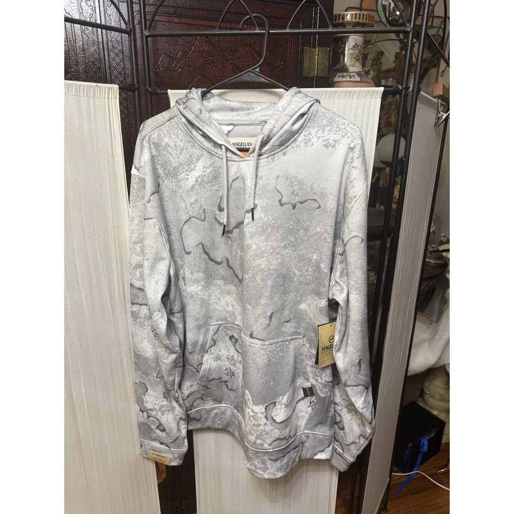 Magellan Outdoors Men's Large Hart Creek Tech Hoodie Realtree XT-2 Snow NWT